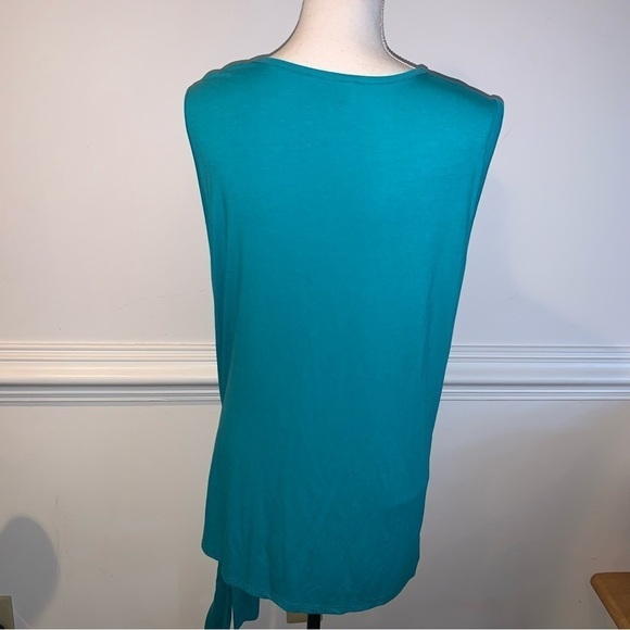Discount Divas Faux Wrap Top, Teal, sz 2XL - Picture 3 of 5